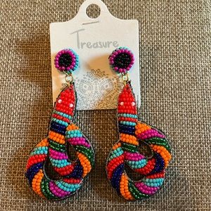 Seed Beaded Snake 🐍 Serpent Pierced Earrings by Treasure
